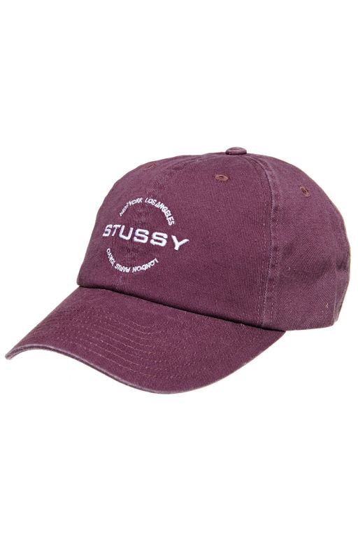 Stussy Mens City Circle Low Pro Hats Red - LYRCM8954